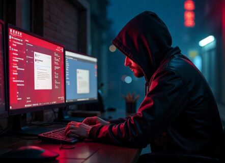 Hacker using social engineering tactics to manipulate a victim through email and phone communication