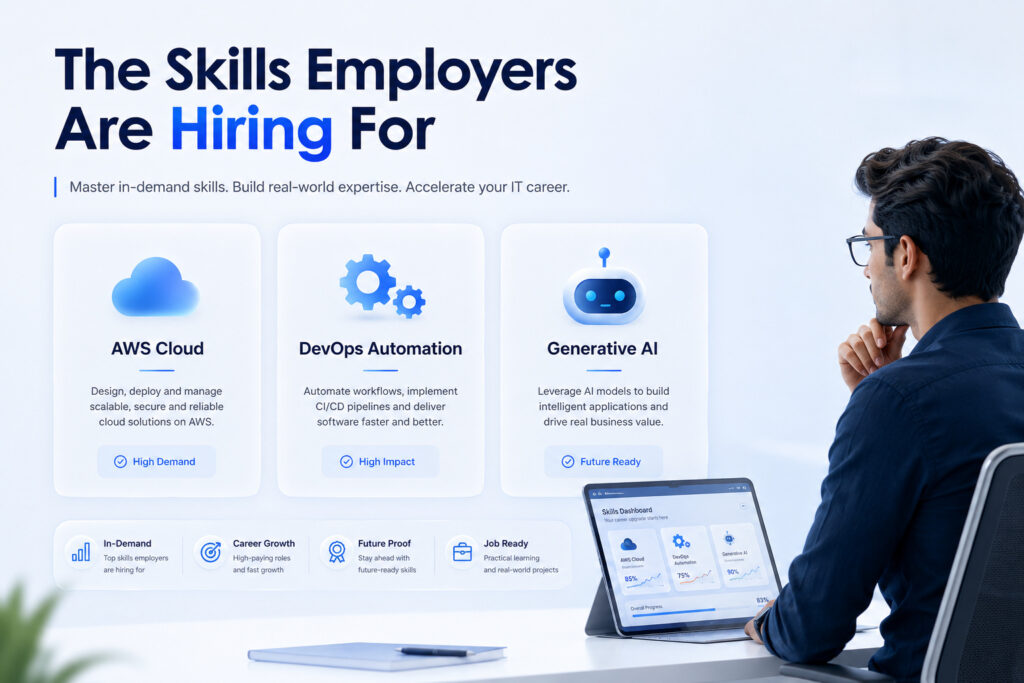 Top skills employers are hiring for including AWS Cloud, DevOps Automation and Generative AI