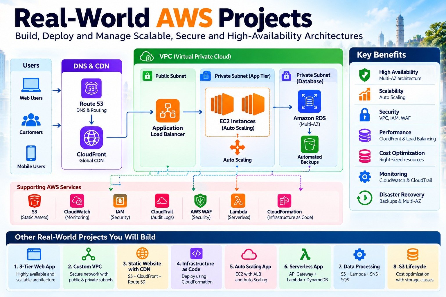 Real-world AWS Solutions Architect projects and cloud architecture